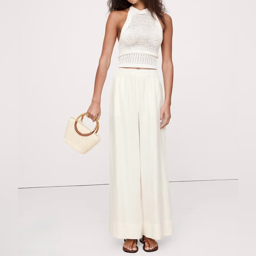 Banana Republic White Wide-Leg Pants